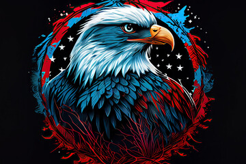 The logo Independence eagle Day July 4th for tattoo