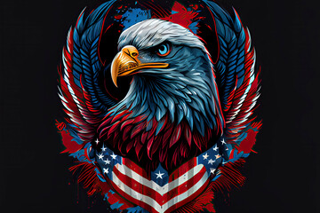 The logo Independence eagle Day July 4th for tattoo