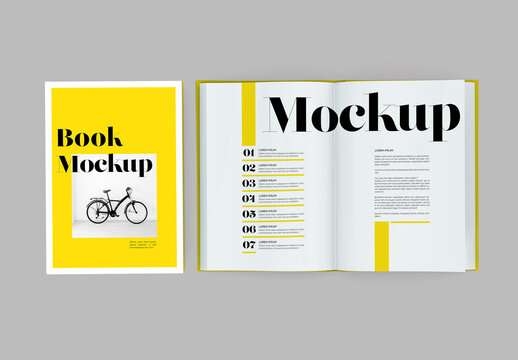 Open and Close Book Mockup