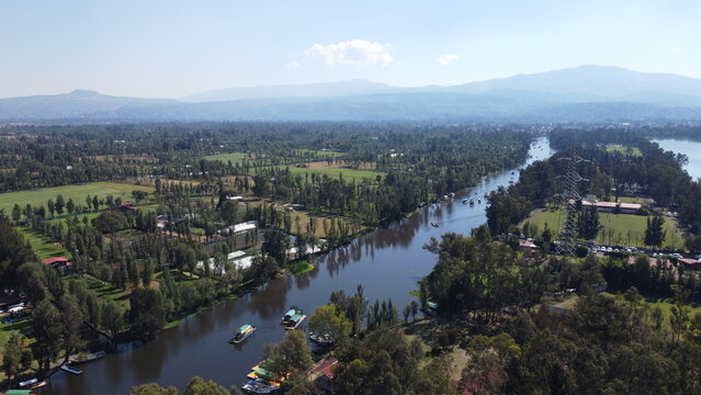 Xochimilco, mexico aereal shot 14