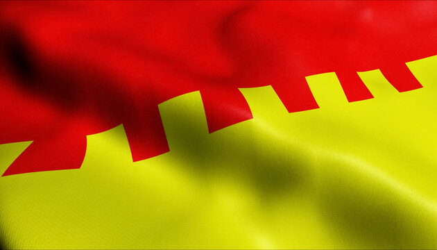 3D Render of Administrative Division Moldova Flag of Cahul