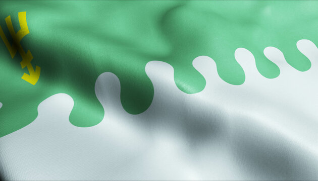 3D Render of Administrative Division Moldova Flag of Edinet