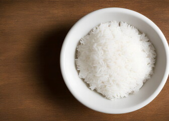 Realistic illustration of cooked rice, using Generative AI