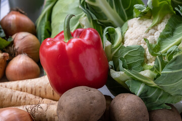 A selection of fresh organic vegetables