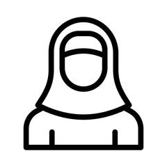 hijab line icon illustration vector graphic