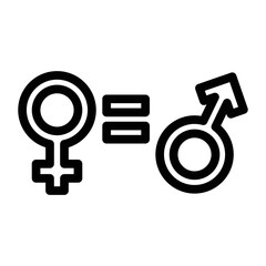 gender equality line icon illustration vector graphic 