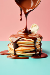 Chandeleur, pancakes et crêpes. Photographie culinaire de dessert en studio. Generative AI.