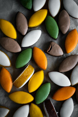Variety of calissons - traditional French candies. 
