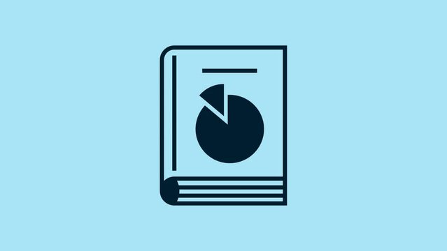 Blue User manual icon isolated on blue background. User guide book. Instruction sign. Read before use. 4K Video motion graphic animation