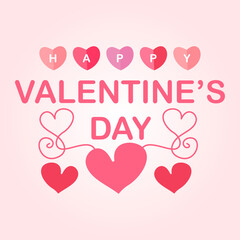 Obraz na płótnie Canvas Happy valentine day. with creative love composition of the hearts. Vector illustration