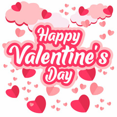 Valentine's day background with paper cut flowers