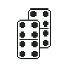 Domino dice pixel art icon.
