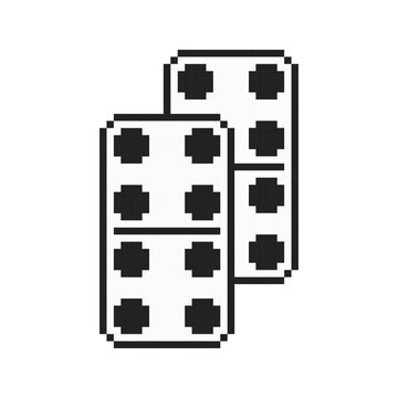 Domino Dice Pixel Art Icon.