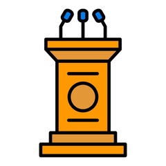 Lectern Filled Line Icon
