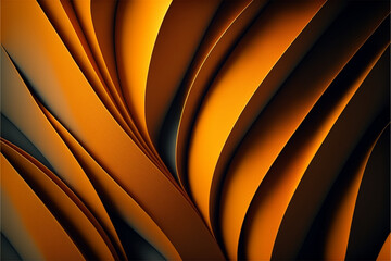 Black and orange abstract wallpaper. 3d background. Generative ai