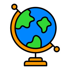 World Globe Filled Line Icon