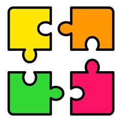 Puzzle Filled Line Icon