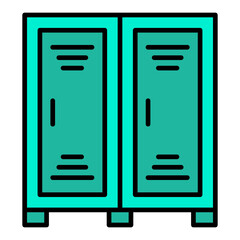 Locker Filled Line Icon