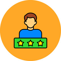 Rating Multicolor Circle Filled Line Icon