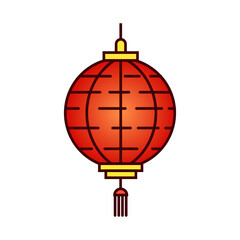 Chinese lantern isolated on white vector icon