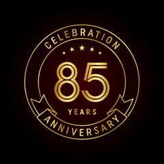 85th anniversary logo design in emblem style. Logo Vector Template