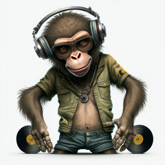Obraz na płótnie Canvas Monkey Cyber Hiphop