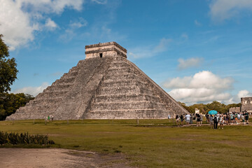 Pyramid Chichenitza ruins ancient pre-colombian city in Yucatan, Mexico