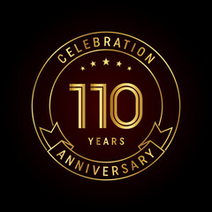 110th anniversary logo design in emblem style. Logo Vector Template