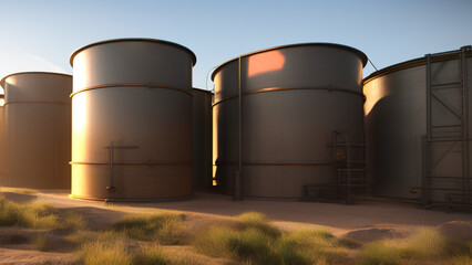 Obraz premium hydrogen tank, gas, gasoline, oil, water, bio-sustainable in the environment, Generative AI