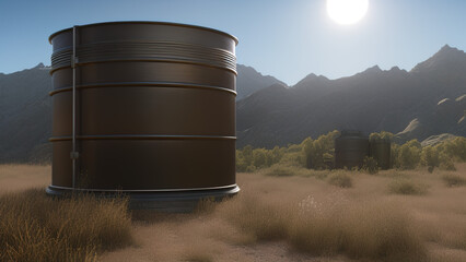 Obraz premium hydrogen tank, gas, gasoline, oil, water, bio-sustainable in the environment, Generative AI