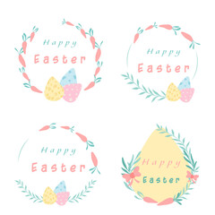 Easter wreaths set with carrots, butterfly, garlands and typography.