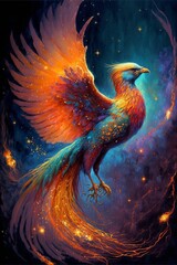 A golden phoenix glow. generative ai