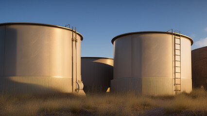Obraz premium hydrogen tank, gas, gasoline, oil, bio-sustainable in the environment, Generative AI