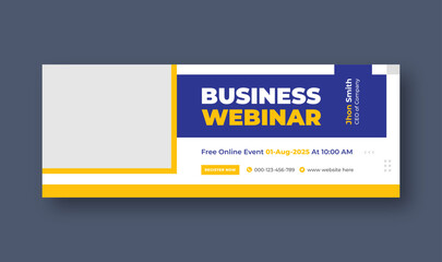 Online marketing lives webinar Facebook cover or web banner Template.