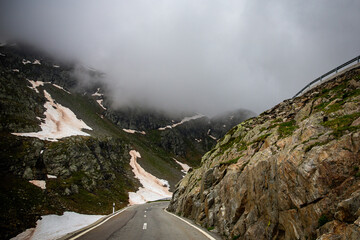 Grand Saint Bernard high mountain alpine road Swizz