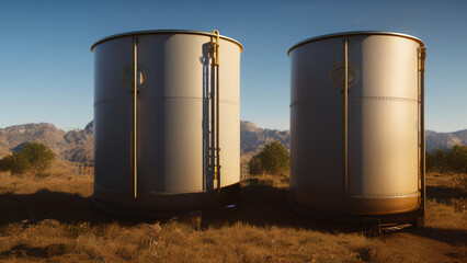 Obraz premium hydrogen tank, gas, gasoline, oil, bio-sustainable in the environment, Generative AI