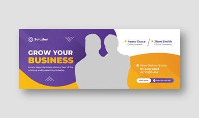 Online marketing lives webinar Facebook cover or web banner Template.