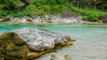 Fototapeta na wymiar Soca-Tal im Triglav Nationalpark in Slowenien