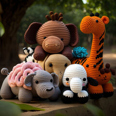 cute toy plushie animals, zoo
