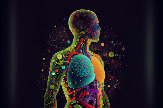 Illustration of human microbiota