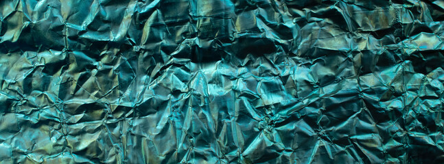 crumpled color copper foil, background or texture