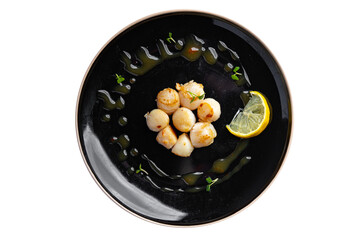 sea scallop fresh seafood fried meal food snack on the table copy space food background rustic top view