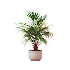 Palm tree isolated on white and transparent background. Generative AI