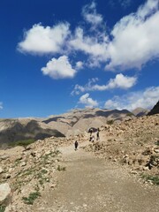 A view of Hajar Mountains in Ras Al Khaima Emirate in the United Arab Emirates