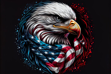 Independence day illustration. 4th of July. Generative ai	