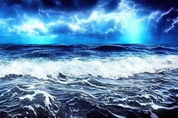 stormy sea wave, generative ai