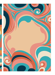 Set of backgrounds psychedelic style, stains, flowers, waves