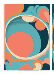 Obraz premium Set of backgrounds psychedelic style, stains, flowers, waves