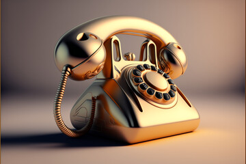 Old futuristic phone with radio, Generative ai