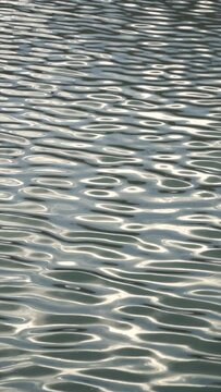 Water surface with ripples and reflections.